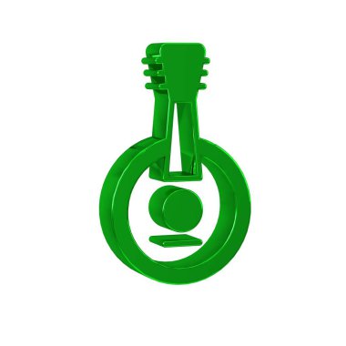 Yeşil Banjo simgesi şeffaf arkaplanda izole edildi. Müzik aleti. 