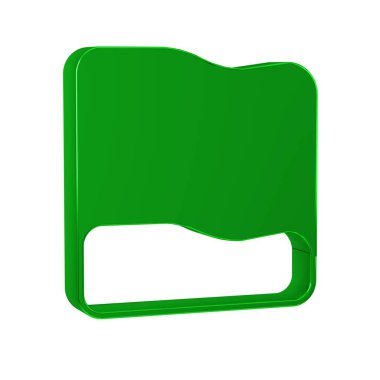 Yeşil dikdörtgen yastık simgesi şeffaf arkaplanda izole edildi. Yastık tabelası. Ortopedik yastık. 
