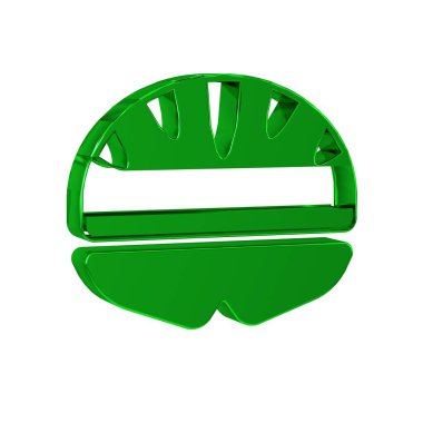 Şeffaf arkaplanda yeşil bisiklet başlığı simgesi izole edildi. Olağanüstü bir spor. Spor malzemeleri.. 