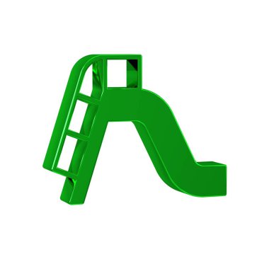 Yeşil Slayt oyun alanı simgesi şeffaf arkaplanda izole edildi. Çocuklar kayar. 
