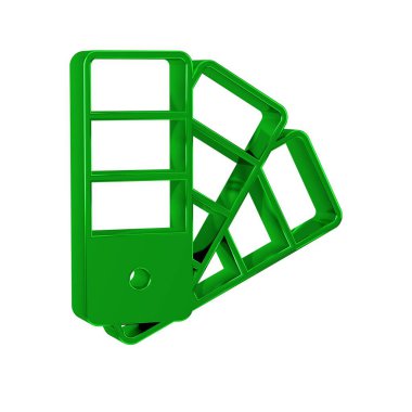 Şeffaf arkaplanda yeşil renk palet rehberi simgesi izole edildi. 