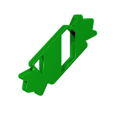 Şeffaf arkaplanda yeşil şeker simgesi izole edildi. Mutlu Noeller ve mutlu yıllar.. 