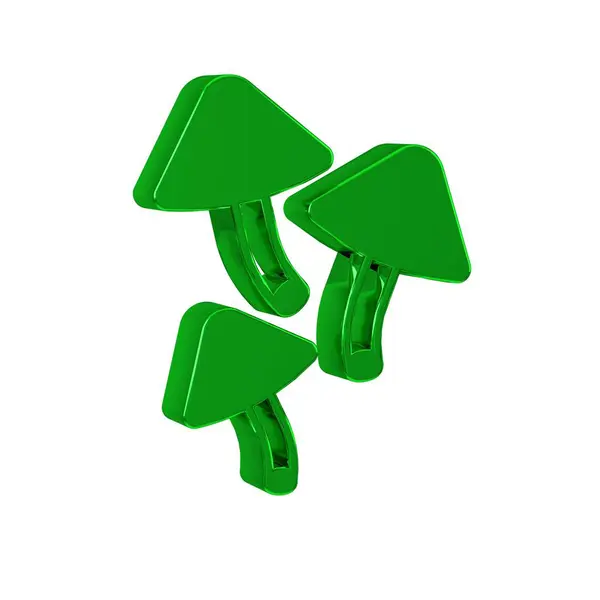 Иконка Зеленого Гриба Прозрачном Фоне — стоковое фото