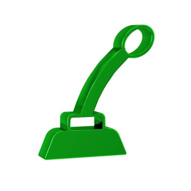 Şeffaf arkaplanda yeşil mikrofon simgesi izole edildi. Radyodaki mikrofondan. Sözcü işareti. 