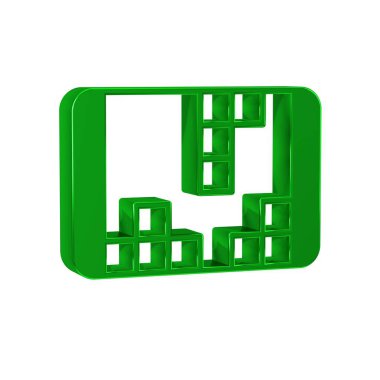 Yeşil Taşınabilir video oyun konsolu simgesi şeffaf arkaplanda izole edildi. El bilgisayarı konsolu oyunu. 