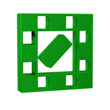 Yeşil Tahta oyun simgesi şeffaf arkaplanda izole edildi. 