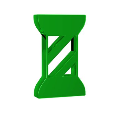 Şeffaf arkaplanda bulunan sembol üzerindeki yeşil dikiş ipliği. İplik makarası. İplik bobbin. 