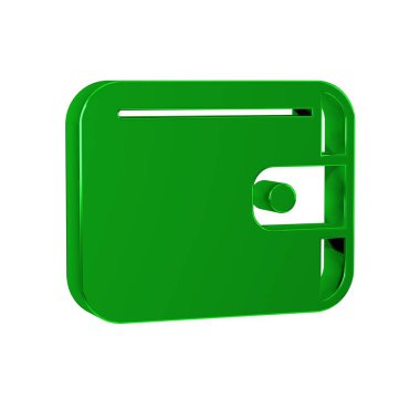 Yeşil Cüzdan simgesi şeffaf arkaplanda izole edildi. Çanta ikonu. Nakit tasarruf sembolü. 