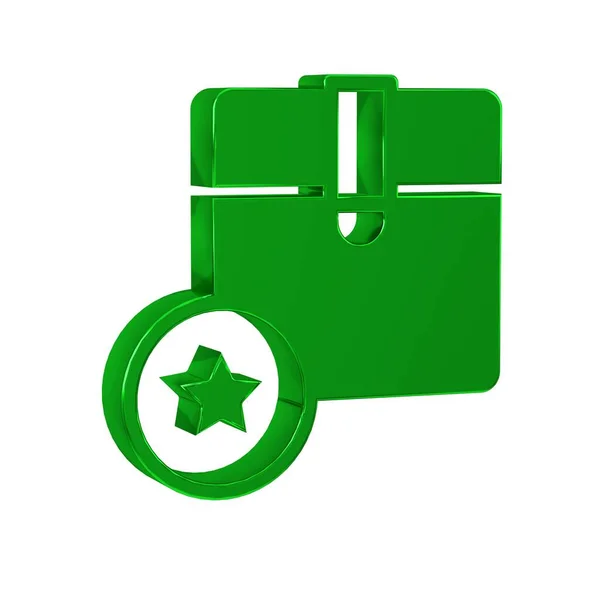 Grön Kartong Kartong Ikon Isolerad Transparent Bakgrund Lådan Paketet Paketskylten — Stockfoto