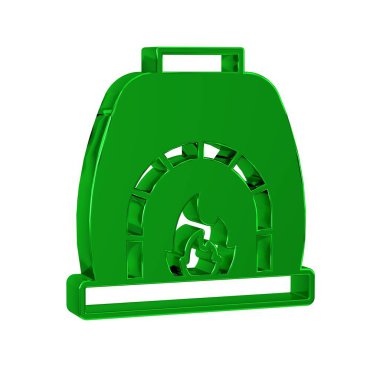 Yeşil Demirci fırın simgesi şeffaf arkaplanda izole. 