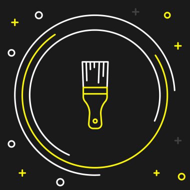 Çizgi fırçası simgesi siyah arkaplanda izole edildi. Renkli taslak konsepti. Vektör