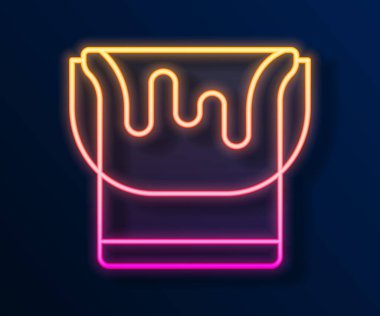 Parlak neon çizgi boyası simgesi siyah arkaplanda izole edilmiş. Vektör