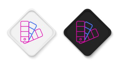 Beyaz arkaplanda çizgi renk paleti simgesi izole edildi. Renkli taslak konsepti. Vektör