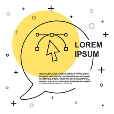 Siyah çizgi Bezier eğrisi simgesi beyaz arkaplanda izole edildi. Kalem aracı simgesi. Rastgele dinamik şekiller. Vektör