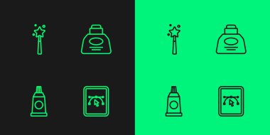 Dizayn programı, metro boyası paleti, sihirli değnek ve Inkwell simgesi ile bilgisayarı ayarla. Vektör