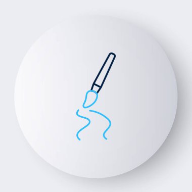 Çizgi fırçası simgesi beyaz arkaplanda izole edildi. Renkli taslak konsepti. Vektör