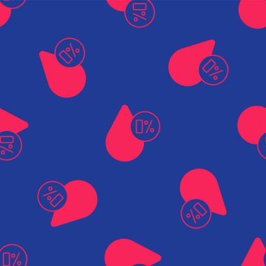 Kırmızı Su Dengesi simgesi, mavi arka planda izole edilmiş, pürüzsüz bir şekilde izole edilmiş. Vektör