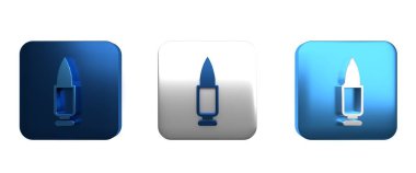 Beyaz arkaplanda izole edilmiş renkli kurşun ikonu. Kare düğmesi. 3 Boyutlu resimleme