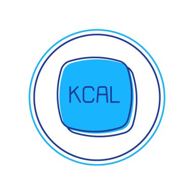 Filled outline Kcal icon isolated on isolated on white background. Health food.  Vector clipart