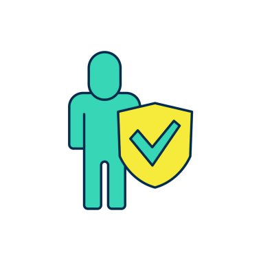 Doldurulmuş Sağlıklı Yaşam Tarzı simgesi beyaz arka planda izole edilmiş. Vektör