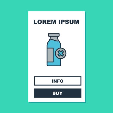 Doldurulmuş ana hatlı laktoz tolerans ikonu turkuaz arka planda izole edildi. Süte izin yok. Alerji konsepti, laktoza duyarlılık alerjisi uyarısı. Vektör