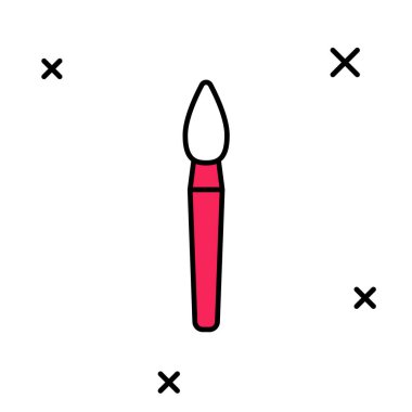 Filled outline Paint brush icon isolated on white background.  Vector