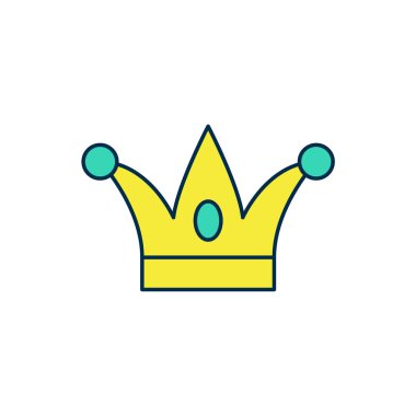 Soytarı şapkasını beyaz arka planda izole edilmiş çanlar ile doldurdum. Palyaço ikonu. Lunapark komedyen işareti. Vektör