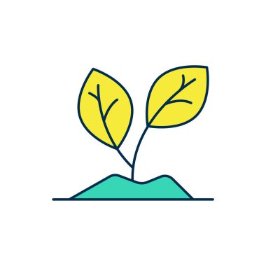 Beyaz arkaplanda izole edilmiş ana hatlı filizlenme simgesi. Tohum ve tohum. İşaret bırakıyor. Yaprak doğası. Vektör