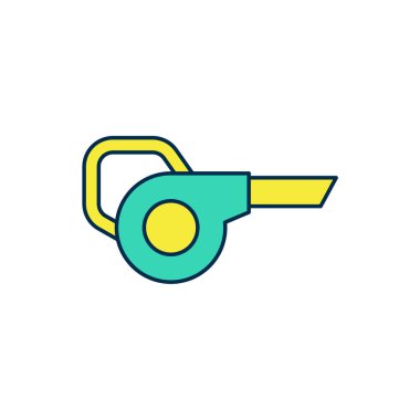 Doldurulmuş Yaprak bahçe üfleyici simgesi beyaz arkaplanda izole edildi. Vektör