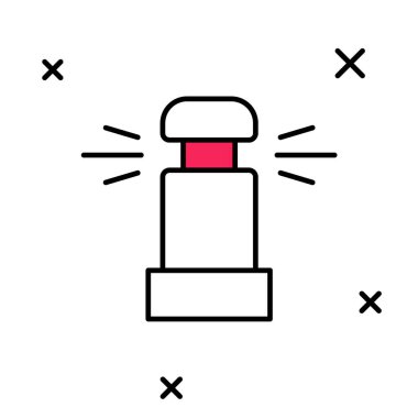 Filled outline Automatic irrigation sprinklers icon isolated on white background. Watering equipment. Garden element. Spray gun icon.  Vector