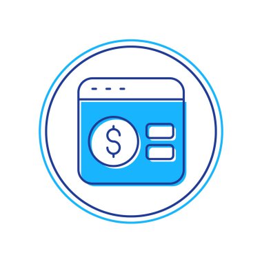 Doldurulmuş Online poker masası simgesi beyaz arkaplanda izole edildi. İnternetteki kumarhane. Vektör