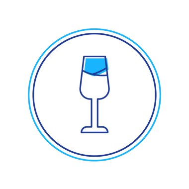 Doldurulmuş şarap kadehi simgesi beyaz arkaplanda izole edilmiş. Şarap kadehi işareti. Vektör