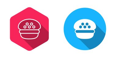 Doldurulmuş ve ana hatlı taksi şoförü başlığı simgesi uzun gölge arkaplanı ile izole edilmiş. Vektör