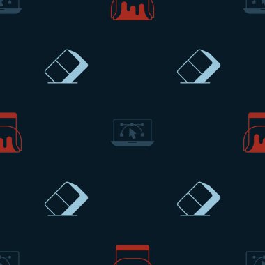 Boya kovasını, dizayn programlı bilgisayarı ve silgiyi ayarlayın. Vektör