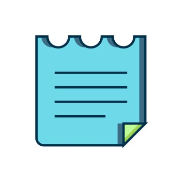 Doldurulmuş Not Defteri simgesi beyaz arkaplanda izole edildi. Spiral not defteri simgesi. Okul defteri. Yazı tahtası. Okul günlüğü. Düz çizgili, gölgeli. Vektör