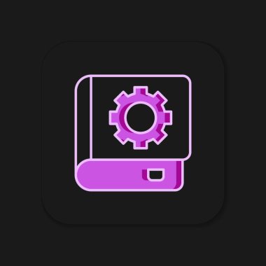 Doldurulmuş Kullanıcı elle simgesi siyah arkaplanda izole edildi. Kullanıcı rehberi kitabı. Talimat işareti. Kullanmadan önce oku. Düz çizgili, gölgeli. Vektör