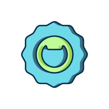 Doldurulmuş şişe açma simgesi beyaz arkaplanda izole edildi. Düz çizgili, gölgeli. Vektör