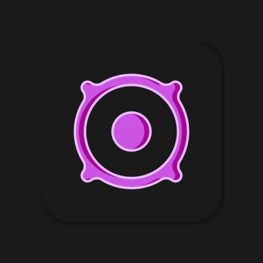 Doldurulmuş Stereo hoparlör simgesi siyah arkaplanda izole edildi. Ses sistemi hoparlörleri. Müzik ikonu. Müzikal sütun hoparlörü. Düz çizgili, gölgeli. Vektör