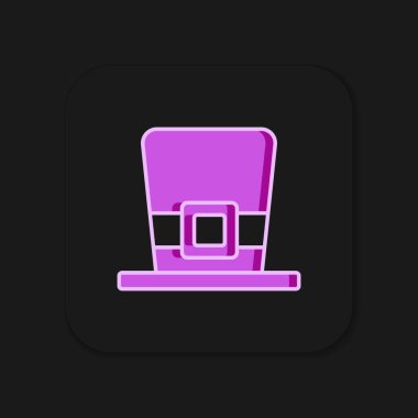 Leprikon şapka simgesi dolduruldu. Siyah arka planda izole edildi. Aziz Patrick gününüz kutlu olsun. Ulusal İrlanda bayramı. Düz çizgili, gölgeli. Vektör