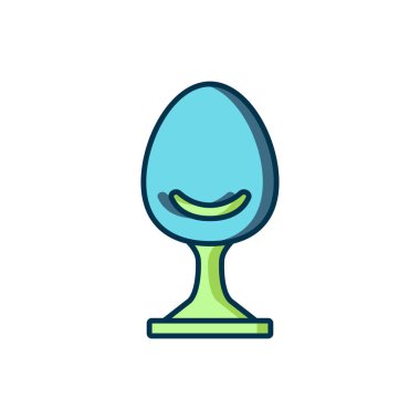 Doldurulmuş Armchair simgesi beyaz arkaplanda izole edildi. Düz çizgili, gölgeli. Vektör