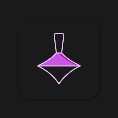 Doldurulmuş Whirligig oyuncak simgesi siyah arkaplanda izole edilmiş. Düz çizgili, gölgeli. Vektör