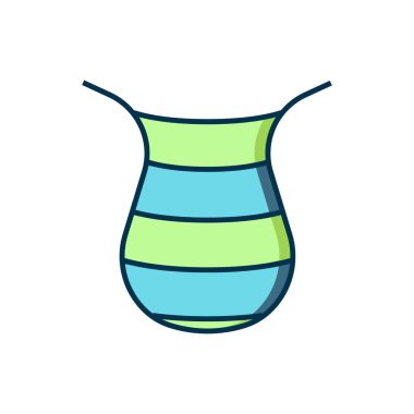 Doldurulmuş ana hatlı balıkçılık ağı simgesi beyaz arkaplanda izole edildi. Balık oltası. Düz çizgili, gölgeli. Vektör