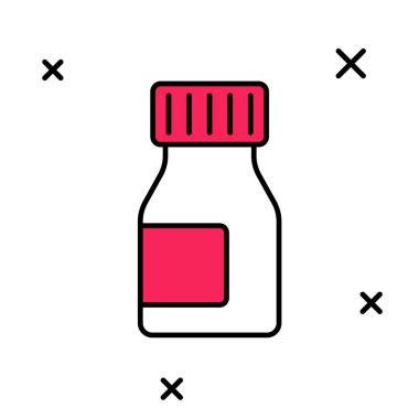 Beyaz arka planda izole edilmiş hap kapsülü ikonunun vitamin kompleksi. Sağlıklı bir yaşam tarzı. Vektör