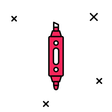 Doldurulmuş İşaretleyici kalem simgesi beyaz arkaplanda izole edildi. Vektör