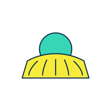 Doldurulmuş Sunrise simgesi beyaz arkaplanda izole edildi. Vektör