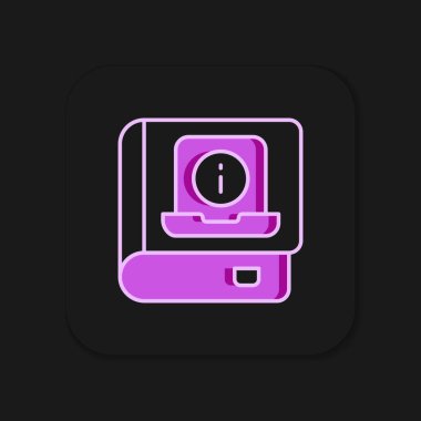 Doldurulmuş Kullanıcı elle simgesi siyah arkaplanda izole edildi. Kullanıcı rehberi kitabı. Talimat işareti. Kullanmadan önce oku. Düz çizgili, gölgeli. Vektör