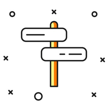 Ana hatlı trafik levhası. Beyaz arkaplanda sinyal simgesi izole edildi. İşaretçi sembolü. İzole sokak bilgi levhası. Yön tabelası. Düz çizgili, gölgeli. Vektör