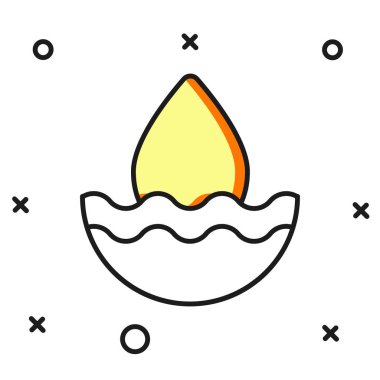 Doldurulmuş ana hatlı su bırakma simgesi beyaz arkaplanda izole edildi. Düz çizgili, gölgeli. Vektör