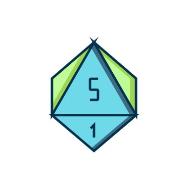 Doldurulmuş oyun zar simgesi beyaz arkaplanda izole edildi. Kumarhane kumarı. Düz çizgili, gölgeli. Vektör