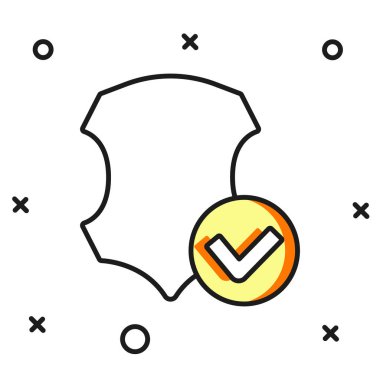 Beyaz arkaplanda izole edilmiş ana hatlı deri simgesi. Düz çizgili, gölgeli. Vektör